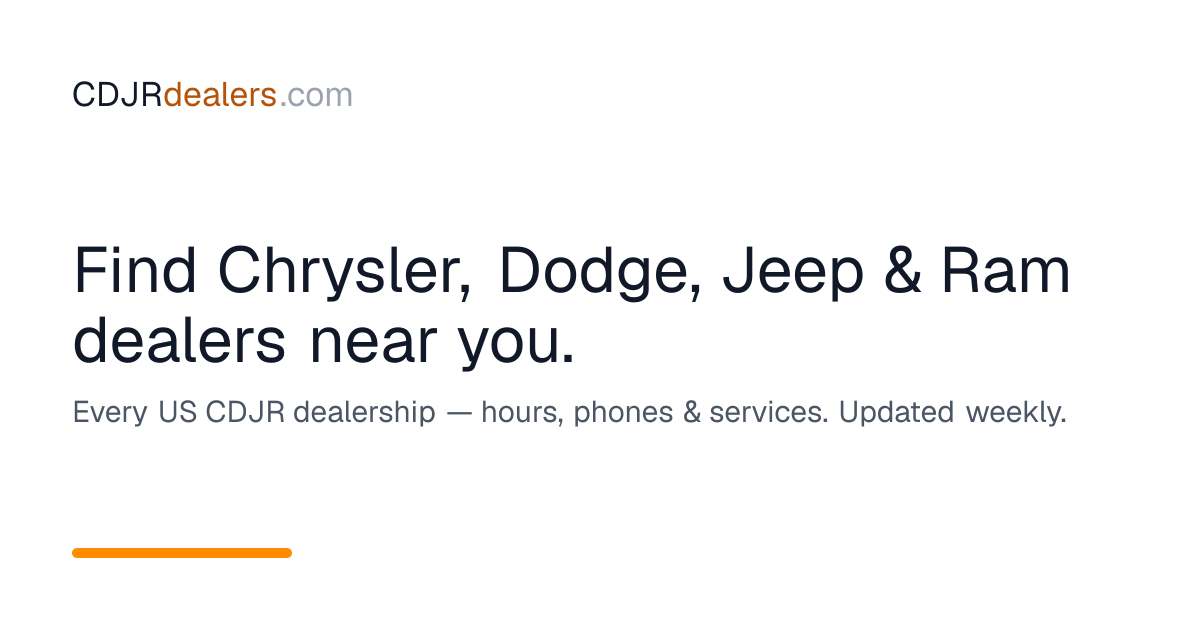 CDJR Dealer Locator — Find Chrysler, Dodge, Jeep & Ram Dealers